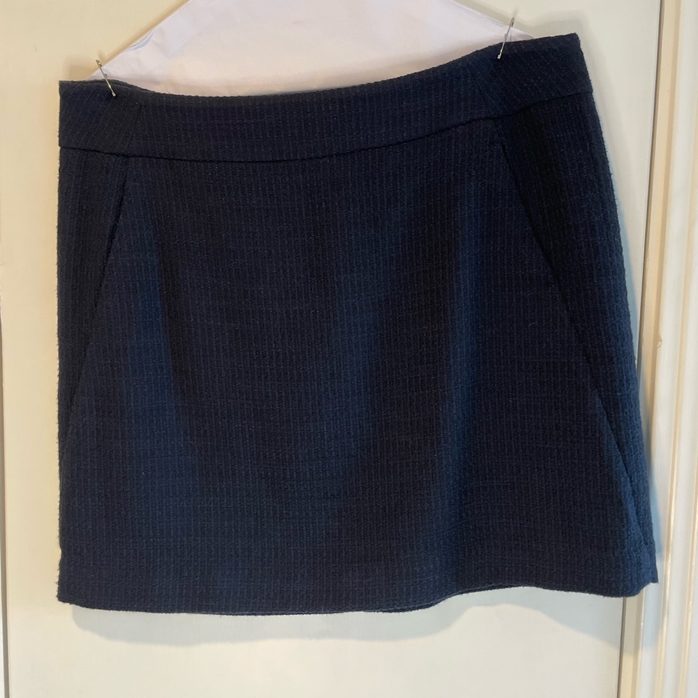 Loft Black and Blue Tweed Mini Skirt